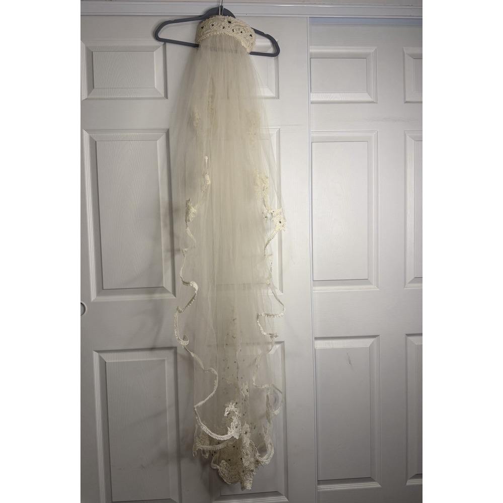 Priscilla Wedding Veil Comb Headpiece Lace Sheer Floral Ivory Wedding Ethereal